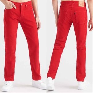 Levis Corduroy 511 Slim Fit Crimson Red Jeans